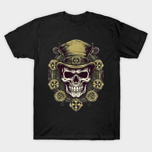 St. Patricks day themed cool skull T-Shirt by The-Dark-King